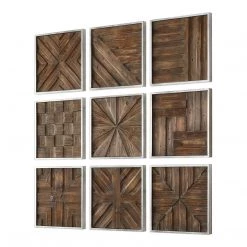 UTTERMOST Wall Sculptures + Decor BRYNDLE WOOD SQUARES WALL DECOR | SET OF 9
