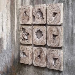 UTTERMOST BAHATI WOOD WALL ART | SET OF 9 Wall Sculptures + Decor