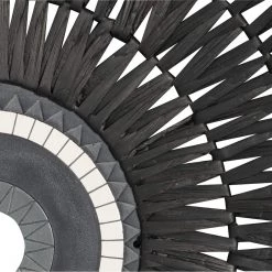 UTTERMOST TRIBU PAINTED CERAMIC + RATTAN WALL DECOR