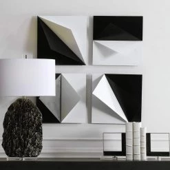 UTTERMOST BLACK + WHITE ORIGAMI METAL WALL ART | SET OF 4 9 UTTERMOST BLACK + WHITE ORIGAMI METAL WALL ART | SET OF 4