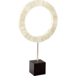 CYAN Pillows + Decor BONE + BLACK CIRCLE SCULPTURES