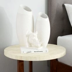 CYAN CHEVRON VASE Pillows + Decor