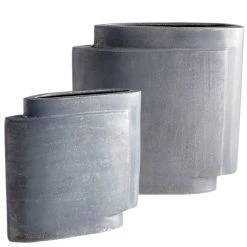 CYAN A STEP UP VASE: ZINC