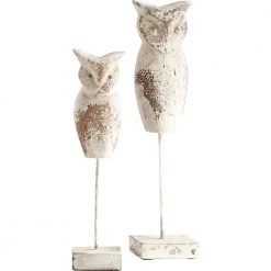 CYAN SCOOPS OWL SCULPTURE