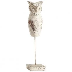 CYAN SCOOPS OWL SCULPTURE