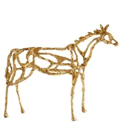 CYAN GILDED HORSE SCULPTURE Pillows + Decor