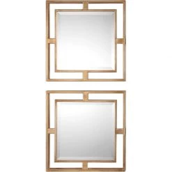 UTTERMOST ALLICK GOLD SQUARE MIRRORS | SET OF 2