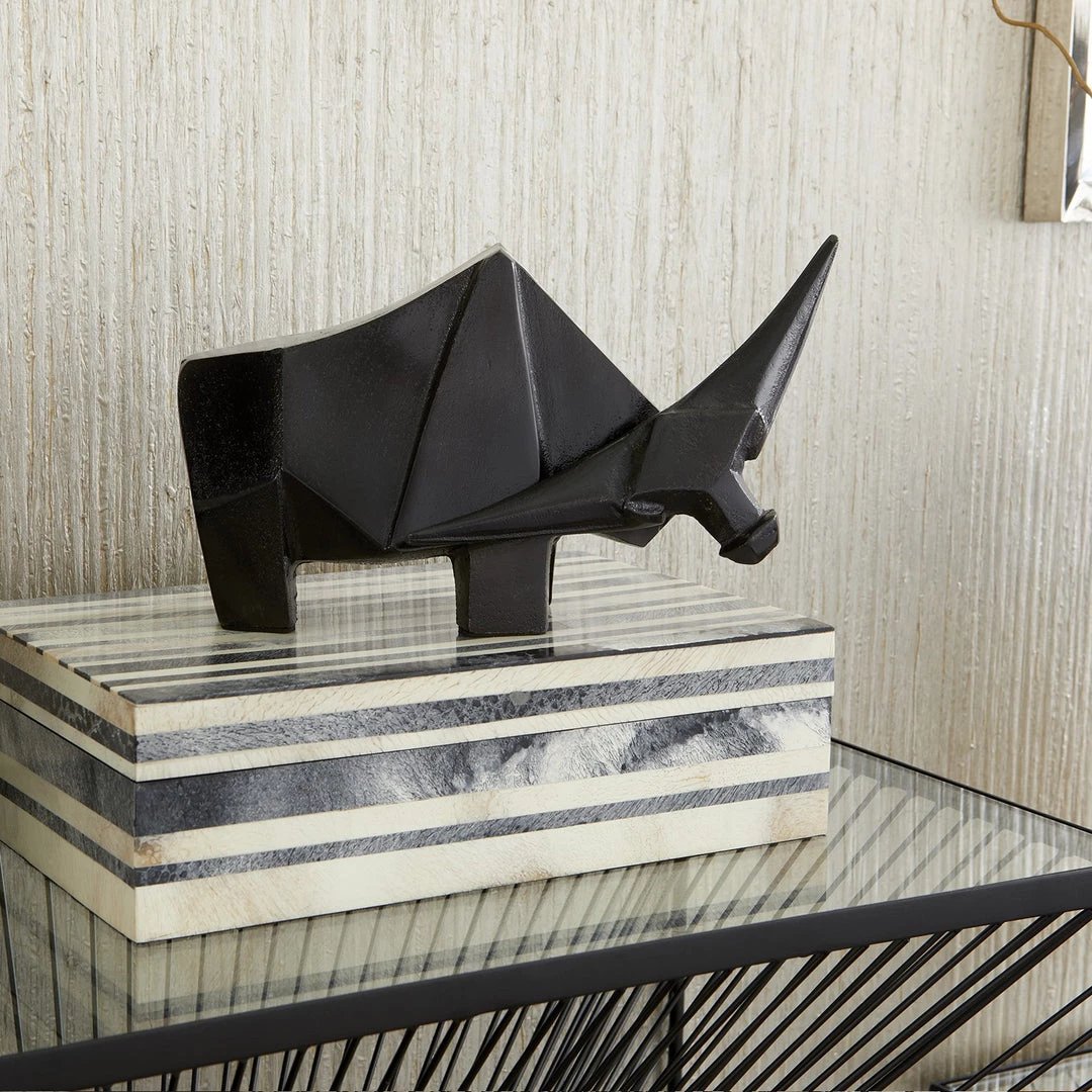 CYAN JAVAN RHINO SCULPTURE 2 CYAN JAVAN RHINO SCULPTURE