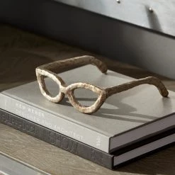 CYAN Pillows + Decor CAT EYES SCULPTURE: ANTIQUE SILVER