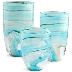 CYAN SKY SWIRL VASE Pillows + Decor
