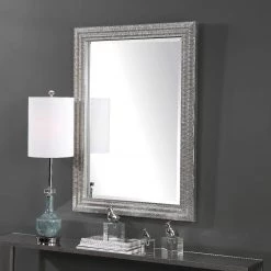UTTERMOST SANDRINE TEXTURED SILVER LEAF MIRROR