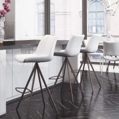 ZUO AKI LEATHERETTE BAR STOOLS | SET OF 2