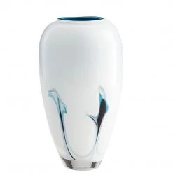 CYAN Pillows + Decor DEEP SKY WHITE GLASS VASES