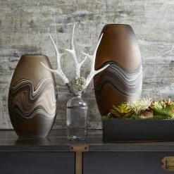 CYAN Pillows + Decor AMBER + JAVA SWIRL GLASS VASE