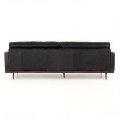 FOUR HANDS LEXI SONOMA BLACK LEATHER SOFA Furniture