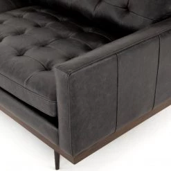 FOUR HANDS LEXI SONOMA BLACK LEATHER SOFA Furniture