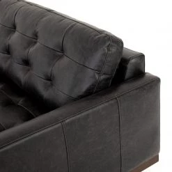 FOUR HANDS LEXI SONOMA BLACK LEATHER SOFA Furniture