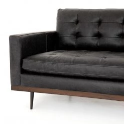 FOUR HANDS LEXI SONOMA BLACK LEATHER SOFA Furniture