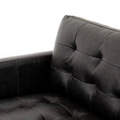 FOUR HANDS LEXI SONOMA BLACK LEATHER SOFA Furniture