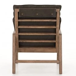 FOUR HANDS Furniture TAOS NUBUCK CHARCOAL LEATHER LOUNGE CHAIR