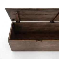 FOUR HANDS MANGO WOOD TRUNK BENCH: AGED BROWN 11 FOUR HANDS MANGO WOOD TRUNK BENCH: AGED BROWN