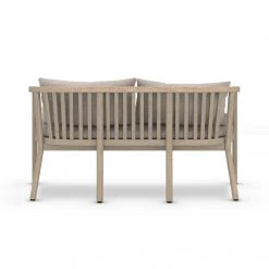 FOUR HANDS TATE OUTDOOR TEAK BENCH: WASHED BROWN