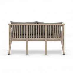 FOUR HANDS TATE OUTDOOR TEAK BENCH: WASHED BROWN