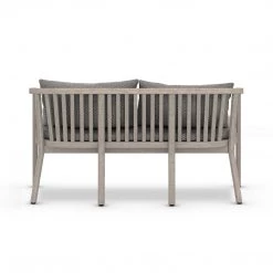 FOUR HANDS TATE OUTDOOR TEAK BENCH: WEATHERED GREY