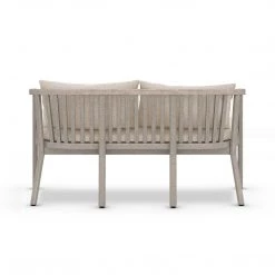FOUR HANDS TATE OUTDOOR TEAK BENCH: WEATHERED GREY