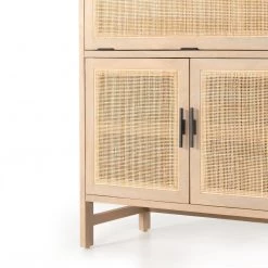 FOUR HANDS CAPRICE NATURAL MANGO WOOD + CANE BAR CABINET 17 FOUR HANDS CAPRICE NATURAL MANGO WOOD + CANE BAR CABINET
