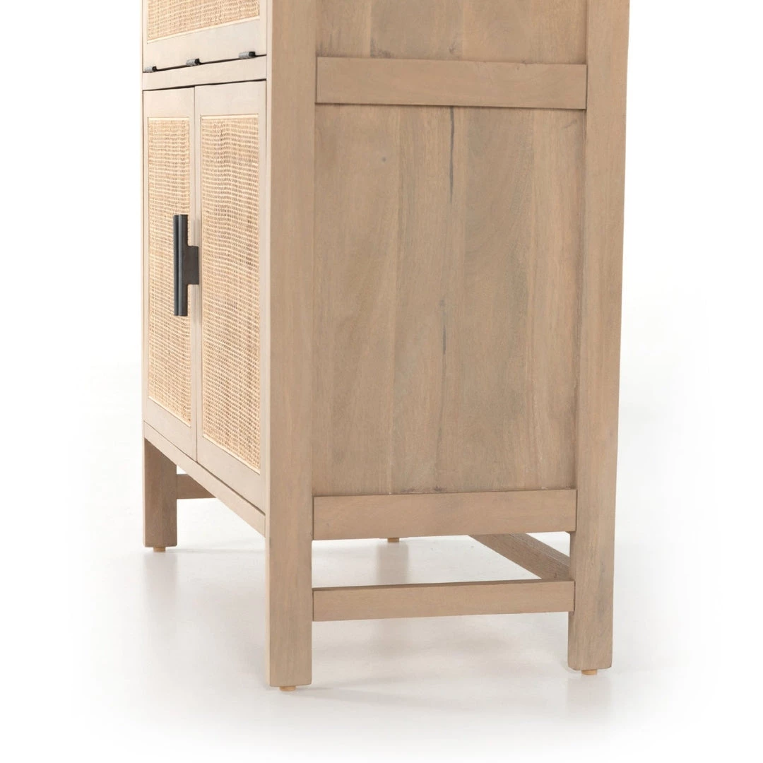 FOUR HANDS CAPRICE NATURAL MANGO WOOD + CANE BAR CABINET 10 FOUR HANDS CAPRICE NATURAL MANGO WOOD + CANE BAR CABINET