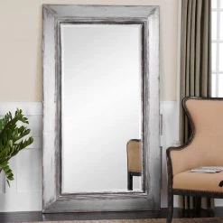 UTTERMOST Mirrors LUCAS ANTIQUE SILVER LEAF FLOOR MIRROR