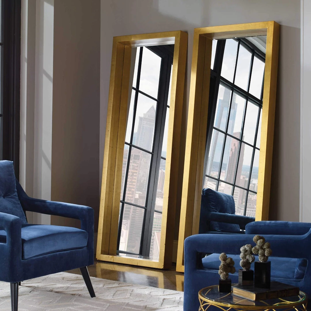 UTTERMOST Mirrors BRIXTON GOLD FLOOR MIRROR 3 UTTERMOST Mirrors BRIXTON GOLD FLOOR MIRROR