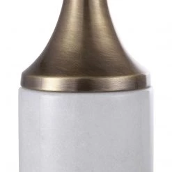 UTTERMOST CASTIEL WHITE MARBLE CANDLE HOLDERS | SET OF 2