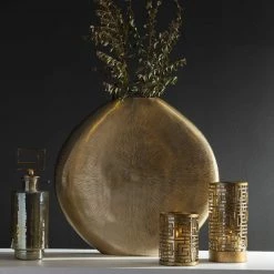 UTTERMOST ETCHED GOLD ALUMINUM VASE
