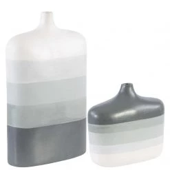 UTTERMOST STRIPED GRAY OMBRE VASES | SET OF 2