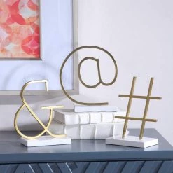 UTTERMOST TYPE SYMBOLS SCULPTURES | SET OF 3 Pillows + Decor