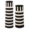 UTTERMOST BLACK + WHITE STRIPED CERAMIC VASES | SET OF 2 Pillows + Decor