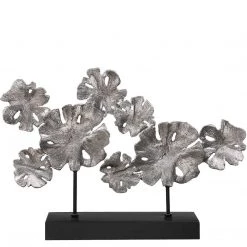 UTTERMOST SILVER LEAF LOTUS SCULPTURE Pillows + Decor