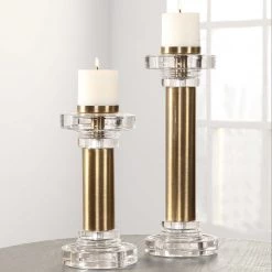 UTTERMOST Accessories GUNNER PILLAR CANDLE HOLDERS