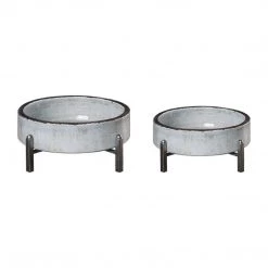 UTTERMOST Accessories ESSIE CERAMIC BOWLS, GRAY | SET OF 2