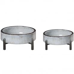 UTTERMOST Accessories ESSIE CERAMIC BOWLS, GRAY | SET OF 2