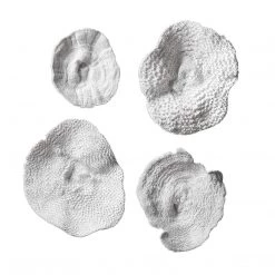 UTTERMOST ANTIQUE WHITE SEA CORAL | SET OF 4 Wall Sculptures + Decor