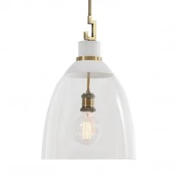 UTTERMOST EVANGELINE AGED BRASS & WHITE PENDANT