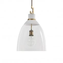 UTTERMOST EVANGELINE AGED BRASS & WHITE PENDANT 8 UTTERMOST EVANGELINE AGED BRASS & WHITE PENDANT