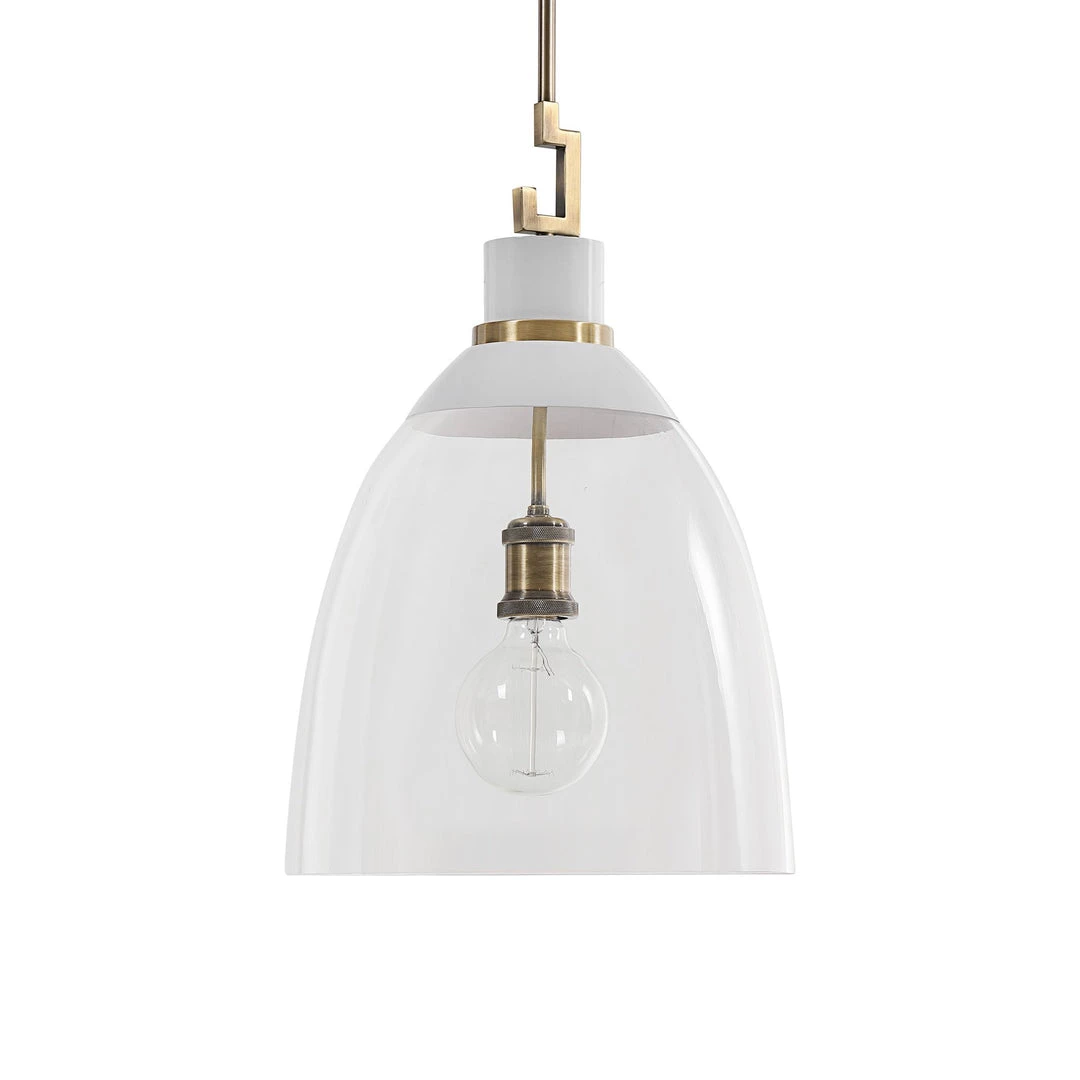 UTTERMOST EVANGELINE AGED BRASS & WHITE PENDANT 3 UTTERMOST EVANGELINE AGED BRASS & WHITE PENDANT