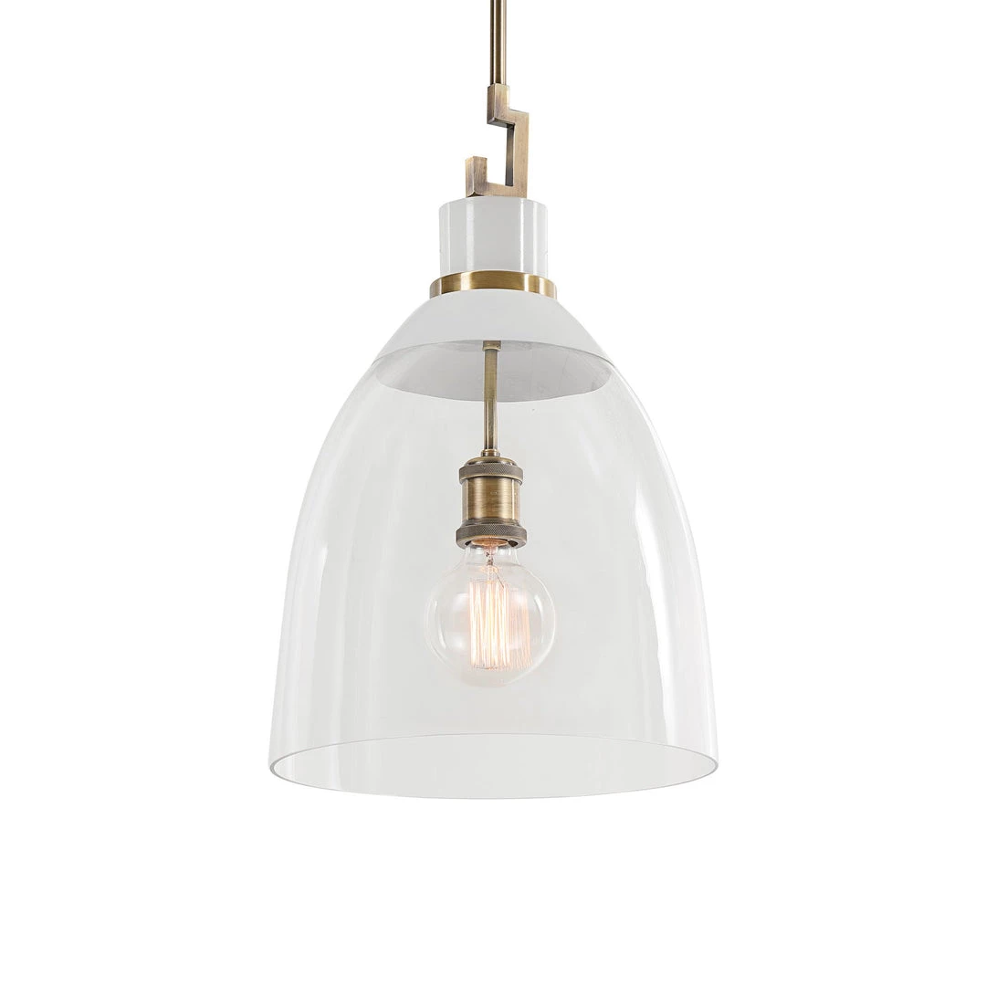 UTTERMOST EVANGELINE AGED BRASS & WHITE PENDANT 4 UTTERMOST EVANGELINE AGED BRASS & WHITE PENDANT