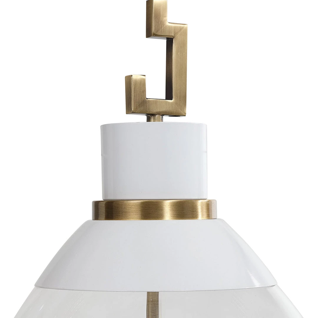 UTTERMOST EVANGELINE AGED BRASS & WHITE PENDANT 5 UTTERMOST EVANGELINE AGED BRASS & WHITE PENDANT