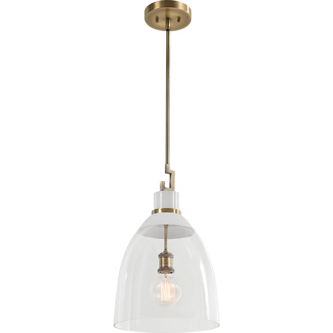 UTTERMOST EVANGELINE AGED BRASS & WHITE PENDANT 2 UTTERMOST EVANGELINE AGED BRASS & WHITE PENDANT