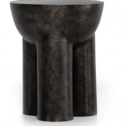 FOUR HANDS SANTE END TABLE: RAW BLACK